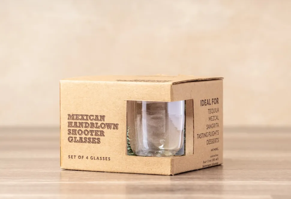 Handblown Shooter Glasses, Set of 4