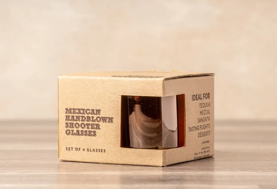 Handblown Shooter Glasses, Set of 4