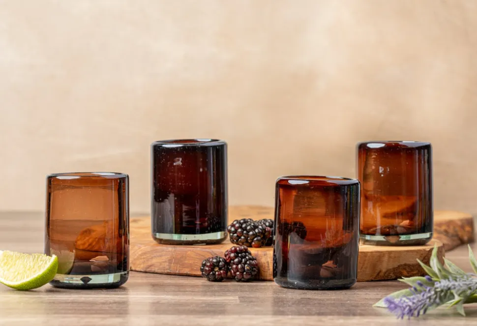 Handblown Shooter Glasses, Set of 4