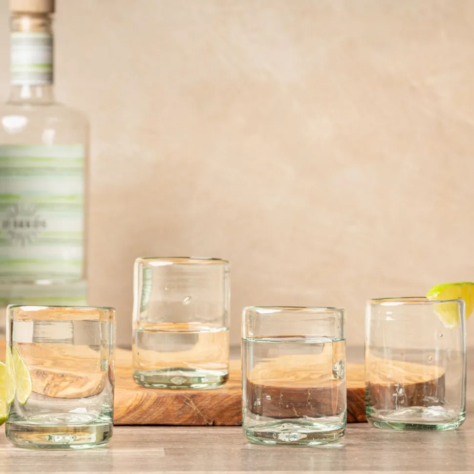 Handblown Shooter Glasses, Set of 4