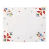 Hand-Embroidered Floral Placemats in Red Multi, Set of Two