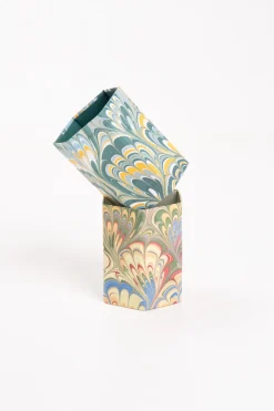 Hand-Marbled Pencil Holder Organizer in Multicolor
