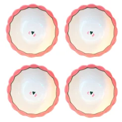 Hand-painted Custom Initial Bowls, Set of 4