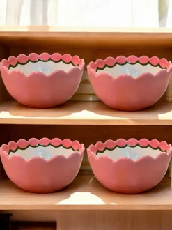 Hand-painted Custom Initial Bowls, Set of 4