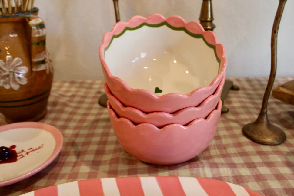 Hand-painted Custom Initial Bowls, Set of 4