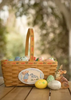 Hand-Painted Heirloom Custom Easter Basket in Blue