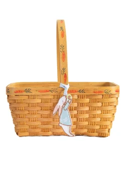 Hand-Painted Heirloom Custom Easter Basket in Blue