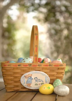 Hand-Painted Heirloom Custom Easter Basket in Blue