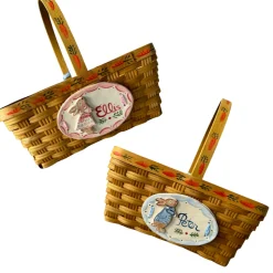 Hand-Painted Heirloom Custom Easter Basket in Blue