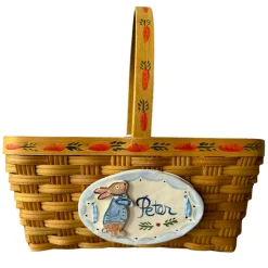 Hand-Painted Heirloom Custom Easter Basket in Blue