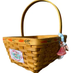 Hand-Painted Heirloom Custom Easter Basket in Blue