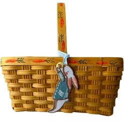 Hand-Painted Heirloom Custom Easter Basket in Blue