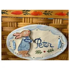 Hand-Painted Heirloom Custom Easter Basket in Blue