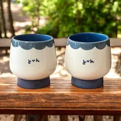 Hand-painted Initial Cups, Set of 2