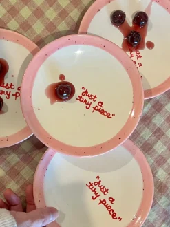 Hand-painted “Just a Tiny Piece” Tiny Plates, Set of 4
