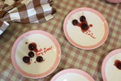 Hand-painted “Just a Tiny Piece” Tiny Plates, Set of 4