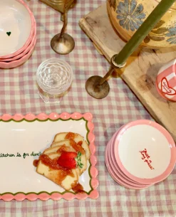 Hand-painted “Just a Tiny Piece” Tiny Plates, Set of 4