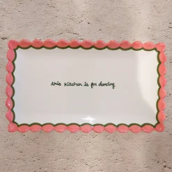 Hand-painted “This Kitchen is for Dancing” Scalloped Tray