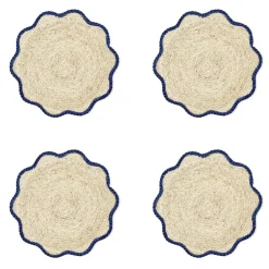 Handwoven Scalloped Edge Placemats, Set of 4