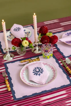Hanover Placemats in Lilac and Navy, Set of 2