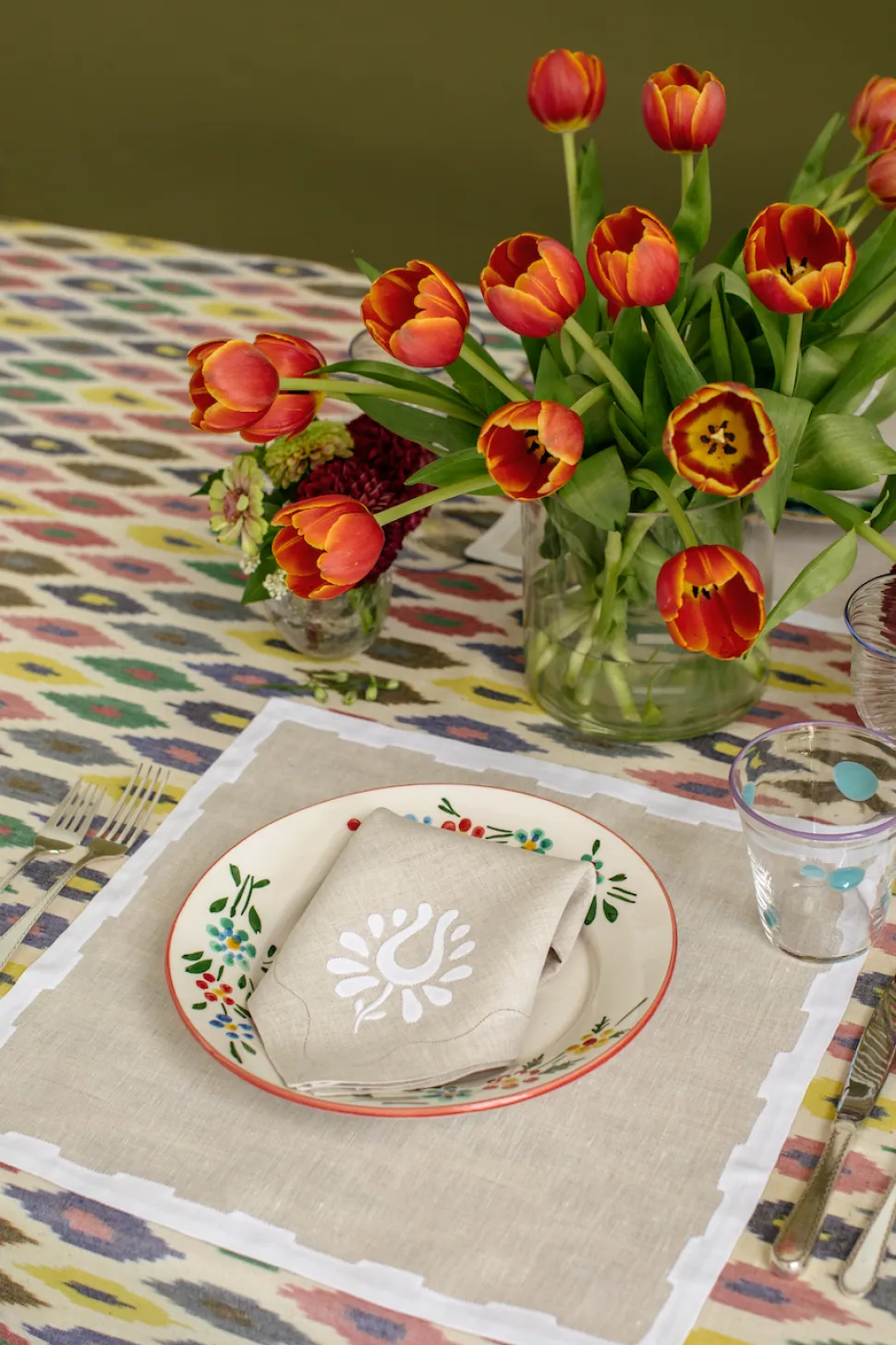 Hanover Placemats in Oatmeal and White, Set of 2