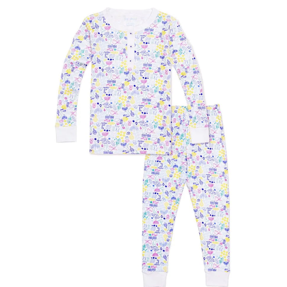 Hanukkah Two-Piece Kids Henley Pajamas