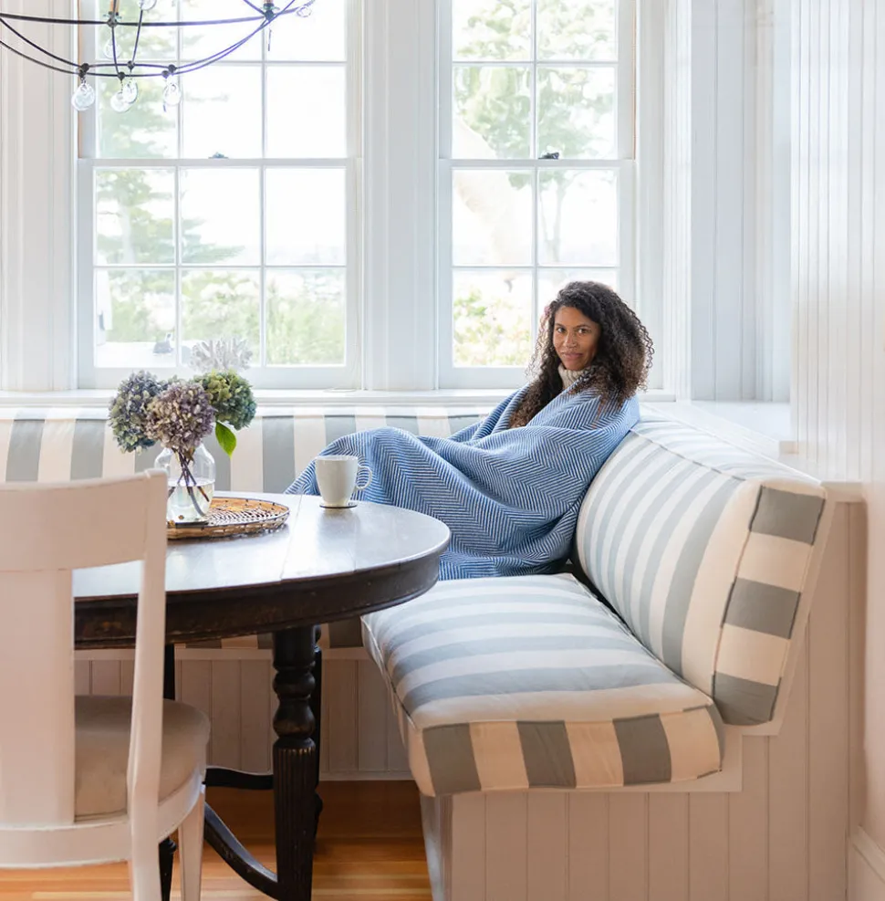 Harborview Herringbone Cornflower Blanket