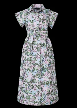 Harper Dress Pink Abstract Floral Jacquard