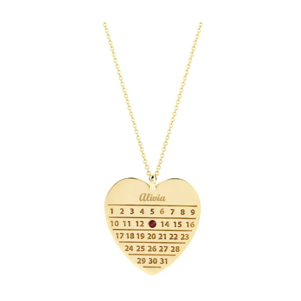 Heart Diamond Days Calendar Necklace
