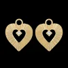 Heart Huggie Charms in Gold
