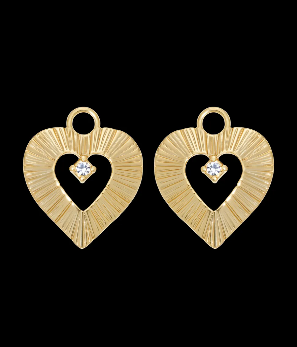 Heart Huggie Charms in Gold