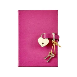 Heart Lock Diary Saffiano Leather