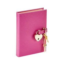 Heart Lock Diary Saffiano Leather