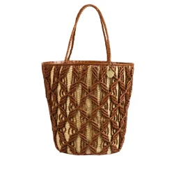 Helix Woven Tote in Cinnamon