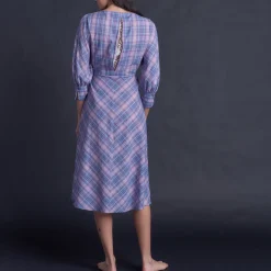 Hestia Purple Cotton Wrap Dress