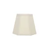 Hexagon Linen Candle Shade with Cream Trim