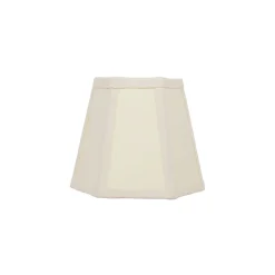 Hexagon Linen Candle Shade with Cream Trim
