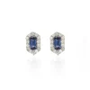Hexagon Sapphire and Diamond Earrings