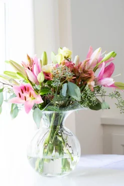 Hibiscus Glass Large Fluted Vase