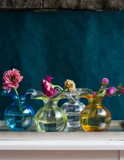 Hibiscus Glass Medium Fluted Vase