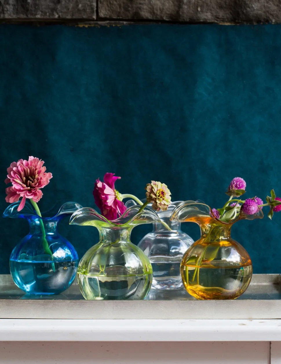 Hibiscus Glass Medium Fluted Vase