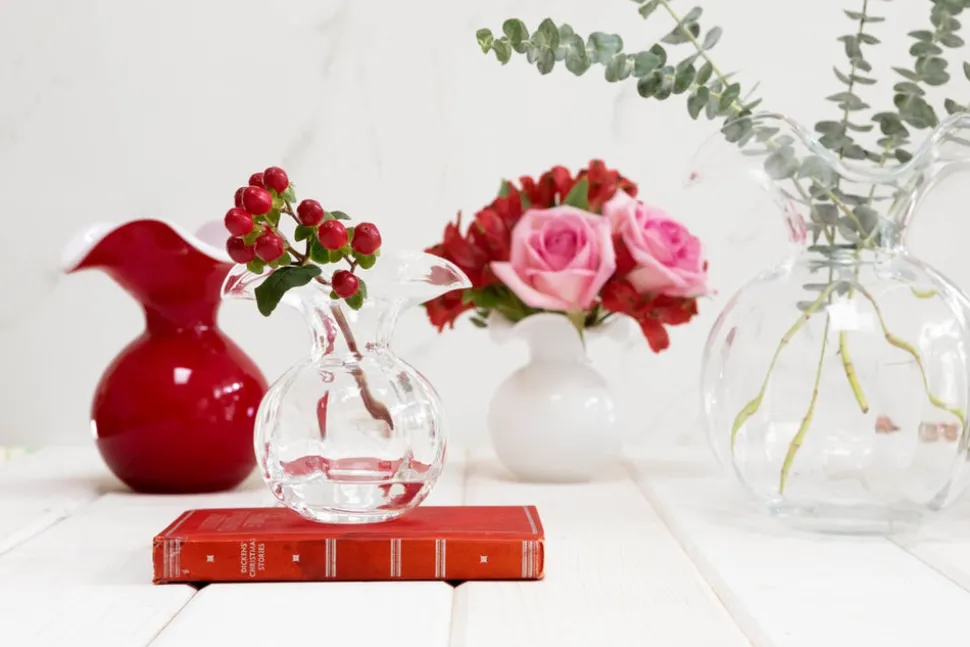 Hibiscus Glass Medium Fluted Vase