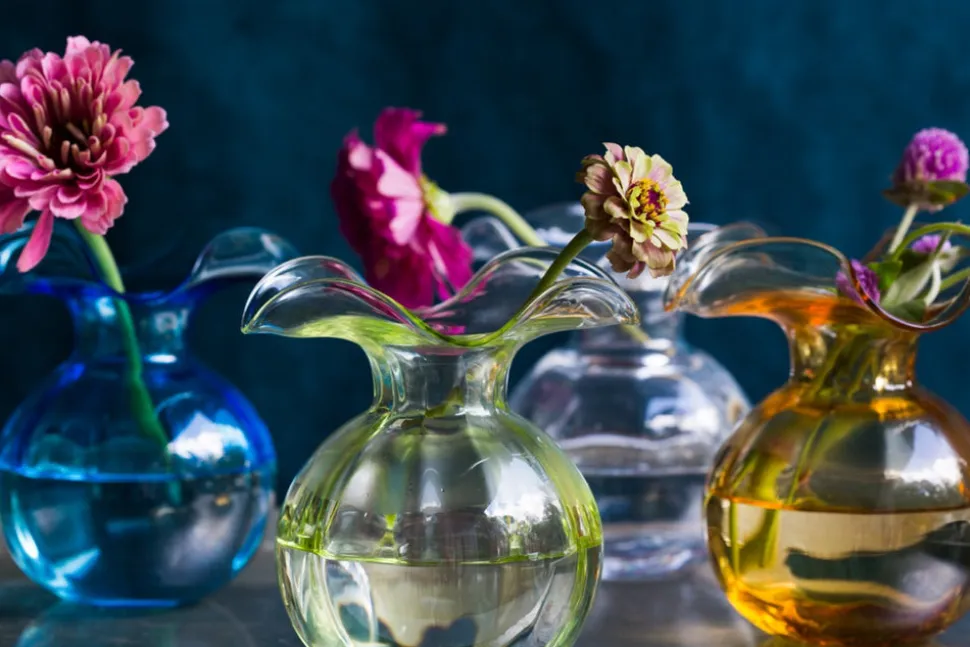 Hibiscus Glass Medium Fluted Vase