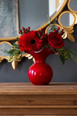 Hibiscus Glass Small Fluted Vase
