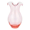 Hibiscus Glass Vertical Fluted Medium Vase in Pink