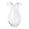 Hibiscus Glass Vertical Fluted Medium Vase in Clear
