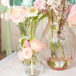 Hibiscus Glass Vertical Fluted Medium Vase in Clear