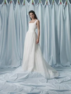 Hippolyta Ivory Floral A-Line Gown