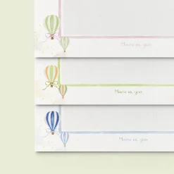 Hot Air Balloons Birth Announcement without Photo, Set of 50