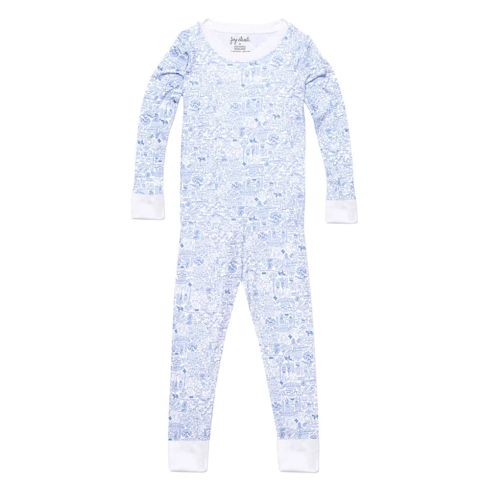 Houston Two Piece Kids Pajamas in Buffalo Bayou Blue